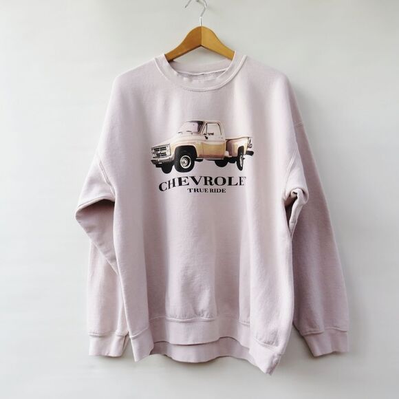 GM Chevrolet Unisex Stone Cement Gray Truck Fleece Sweatshirt Size Large - Picture 10 of 10